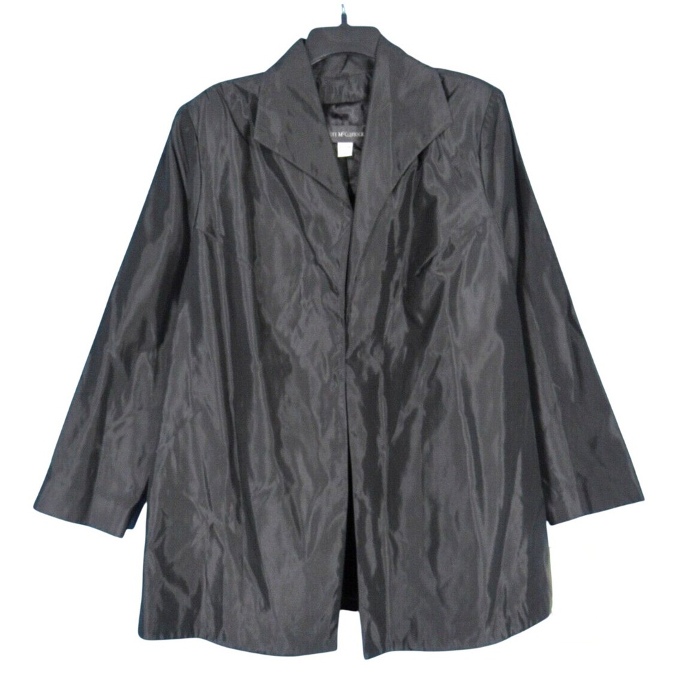 Vintage NWT NOS SCOTT MCCLINTOCK Shiny Black Cocktail Blazer EVENING JACKET S